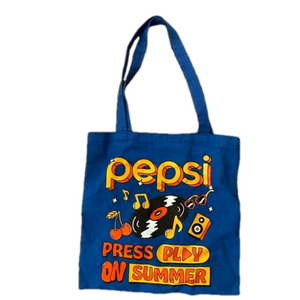 Printed Pepsi blue cotton tote Good Condition